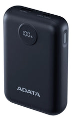 Cargador Adata C10022 Usb/usb-c Powerbank Con Cable Negro