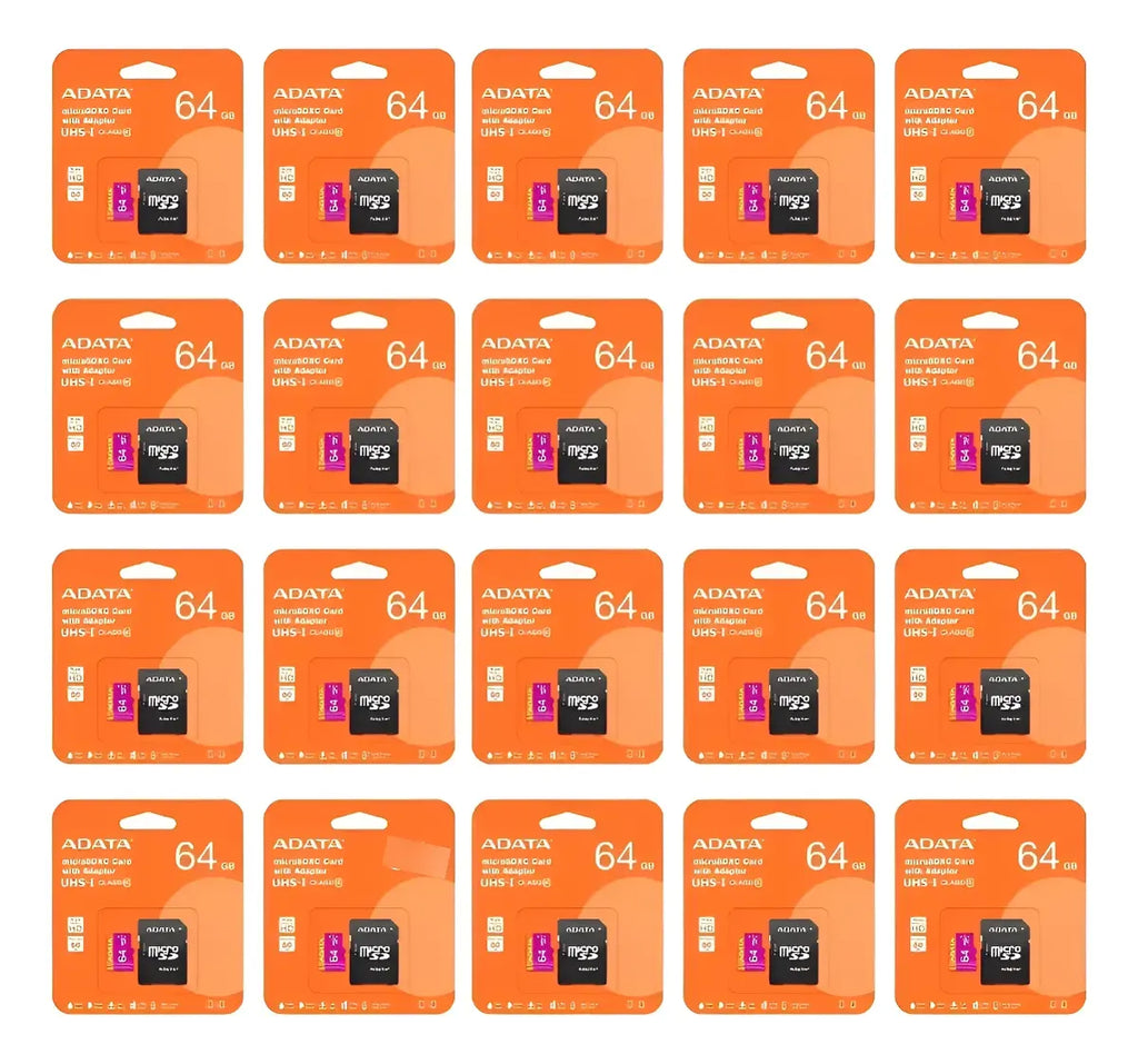 20 Tarjeta De Memoria Adata Ausdx64guicl10-ra1 Microsd 64 Gb