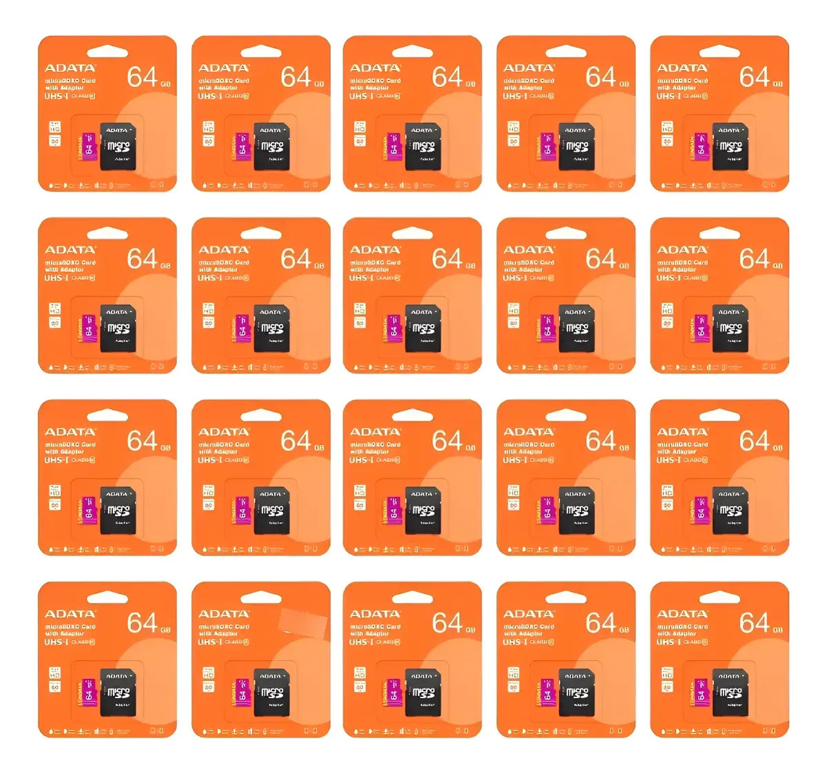 20 Tarjeta De Memoria Adata Ausdx64guicl10-ra1 Microsd 64 Gb