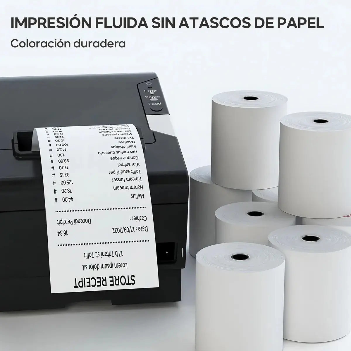 Papel Térmico Pcm 80x70mm Para Impresora Ticket Pos 50 Pzs Blanco