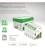 Papel Xerox Ecologic Blanco Tamaño Carta Caja Con 2500 Hojas