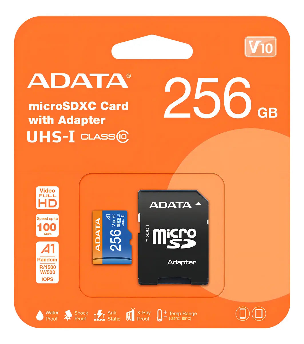 Tarjeta De Memoria Adata Premier Ausdx256guicl10a1-ra1 Con Adaptador Sd 256gb