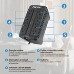 Kit 2 Regulador De Voltaje Forza Fvr-901m 900va 450w 8 Tomas