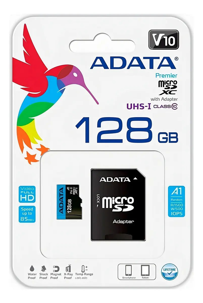 Tarjeta De Memoria Adata AUSDX128GUICL10A1-RA1 Premier Con Adaptador SD 128GB