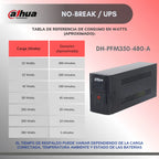 Dahua Regulador No Break 800va 480w DH-PFM350-480-A Ups Con Bateria Respaldo Color Negro