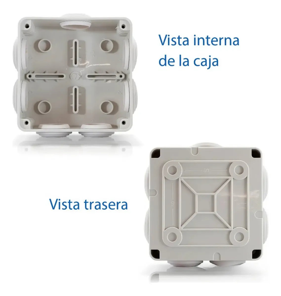 8 Cajas Gabinete Estanco Para Camaras Cctv 10x10x5 Cm