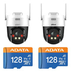 Kit 2 Cámaras Dahua 5mp 3k Wifi Exterior 360° Memoria 128 Gb