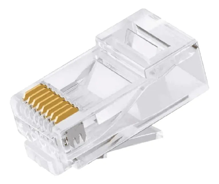 Caja Con 100 Plugs Pass Through Rj45 Cat5e + Pinza Pass Trou