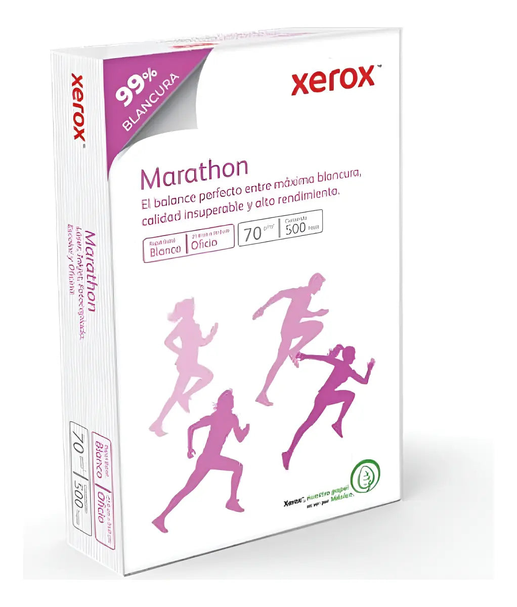 Papel Bond Xerox Marathon Carta 70g 500 Hojas 99% Blancura