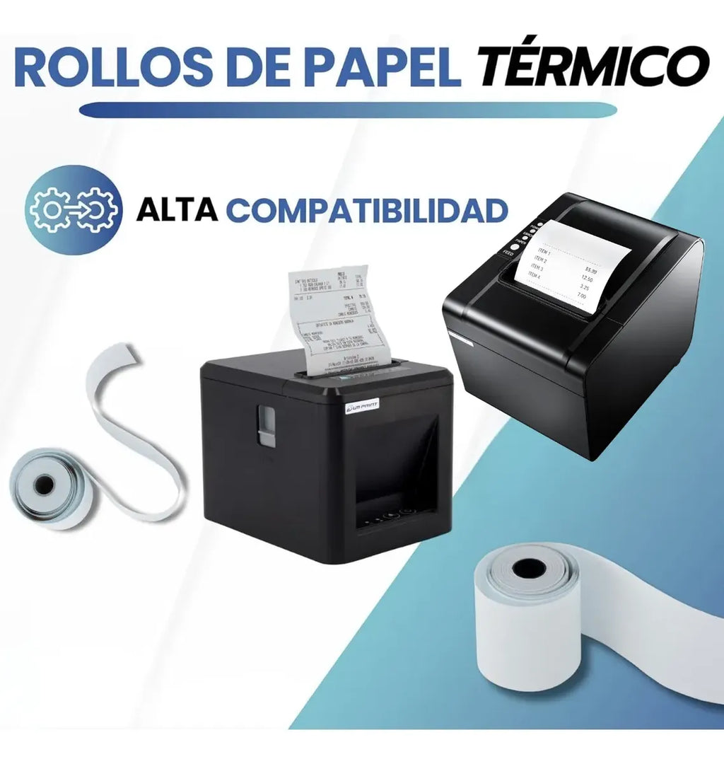 Papel Térmico Pcm 80x70mm Impresora Ticket Pos 6 Rollos 80mm Blanco