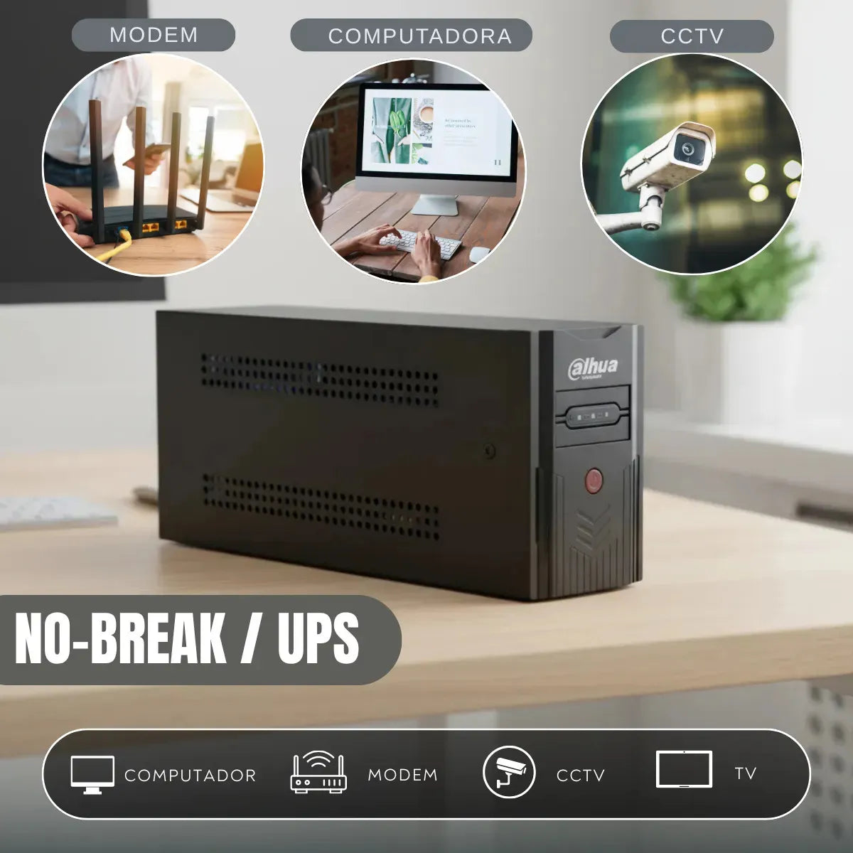 No Break Ups Dahua 600va 360w Regulador Con Batería Respaldo Para Computadoras Cámaras De  - Dahua - TopNet