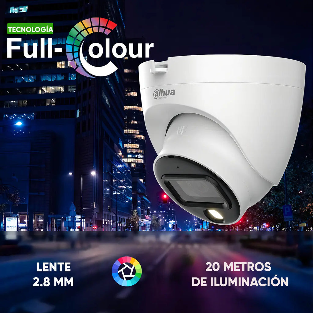 Cámara De Vigilancia Domo Dahua Full HD 2MP Con Micrófono Y Visión Nocturna A Color