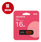 10 Memoria Usb Adata 16gb Ac008-16g-rkd Usb-a 2.0 Negro Rojo