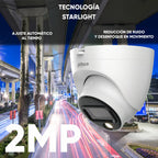 Cámara De Vigilancia Domo Dahua Full HD 2MP Con Micrófono Y Visión Nocturna A Color