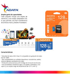 3 Tarjeta Memoria Adata Ausdx128guicl10a1-ra1 Microsd 128 Gb