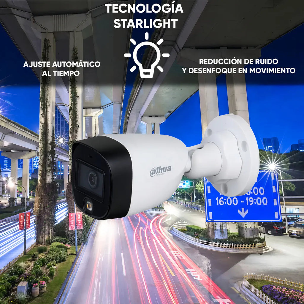 Cámara De Vigilancia Dahua Fullcolor 1080p Con Micrófono Y Visión Nocturna De 20m Para Exterior