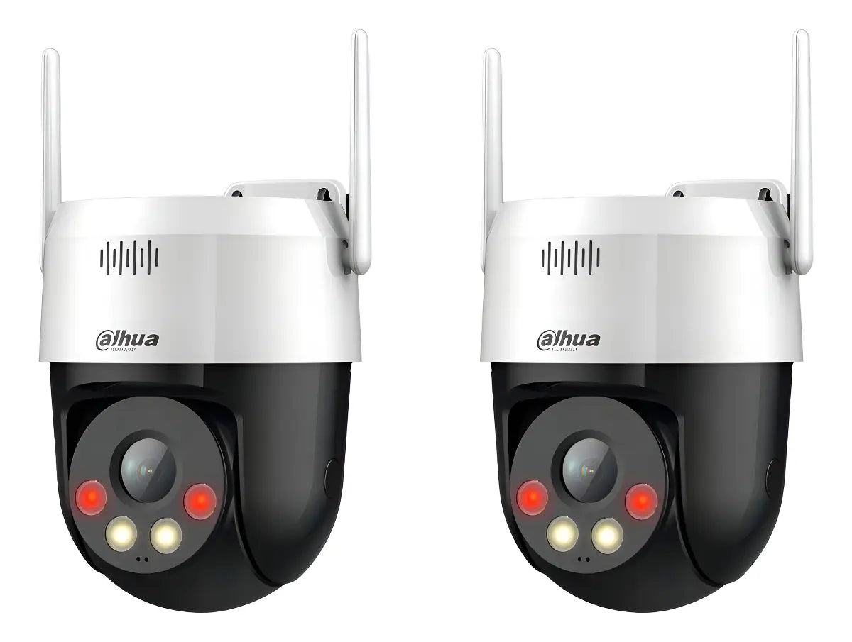 Kit 2 Camaras De Seguridad Ip Dahua Domo Pt 5mp (megapixel) Conexion Wifi, Vision Nocturna A Color, Detección De... Blanco