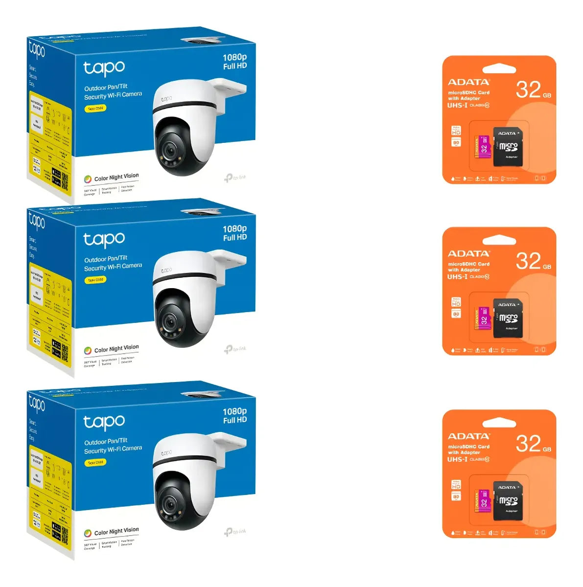 Kit 3 Cámaras Exterior Tp-link Tapo C500 Wifi + 32gb Microsd