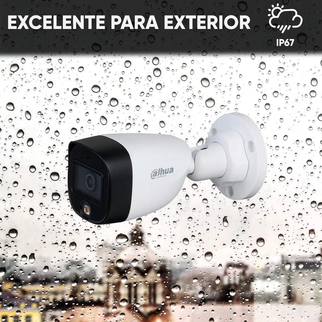 Cámara De Vigilancia Dahua Fullcolor 1080p Con Micrófono Y Visión Nocturna De 20m Para Exterior