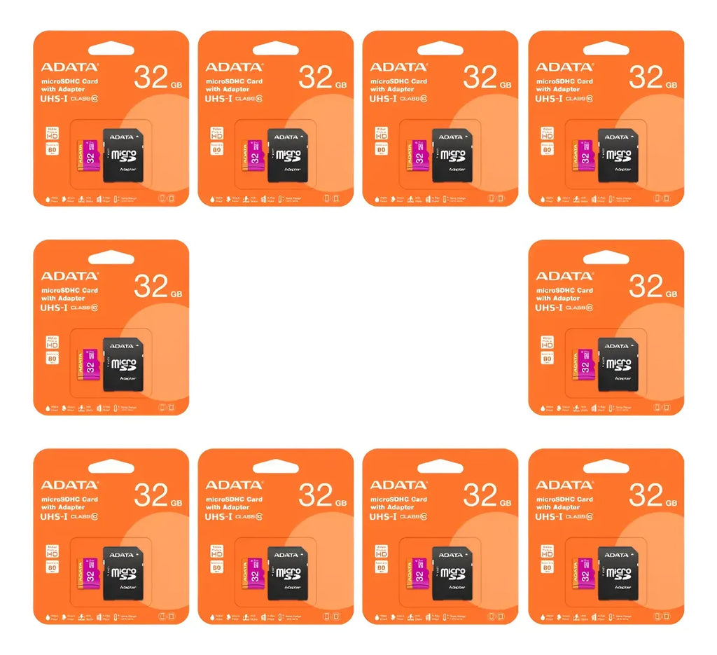 10 Tarjeta De Memoria Adata Ausdh32guicl10-ra1 Microsd 32 Gb