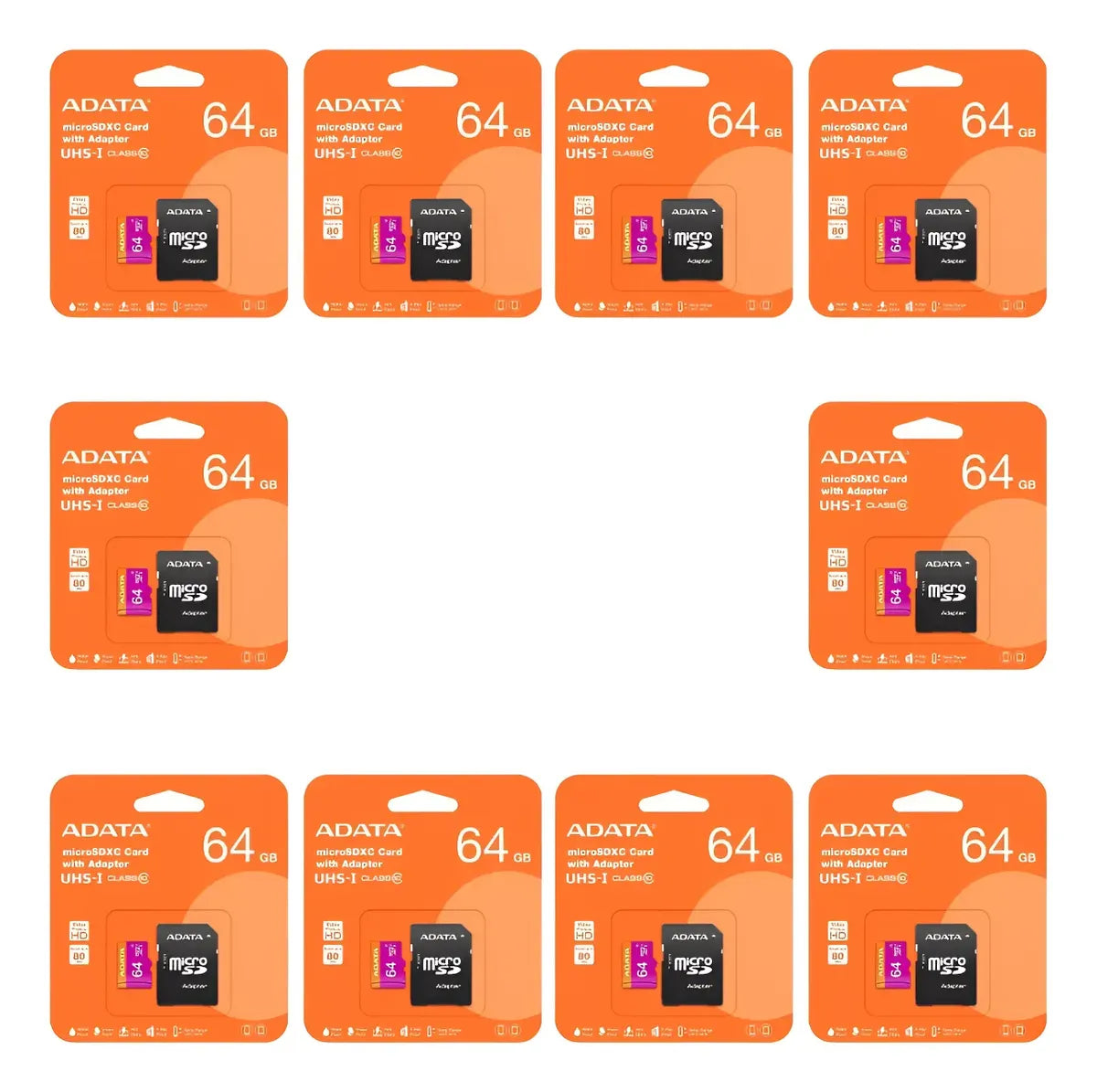 Tarjeta De Memoria Adata Premier 64gb Adaptador Microsd 10pz