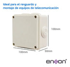 Caja Estanca Enson 100x100x50mm Pack 4 Ip55 Plástico Exterior Ens-pcb1010 Blanco