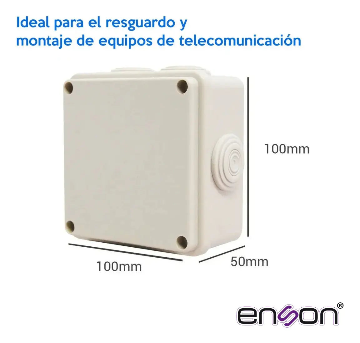 Caja Estanca Enson 100x100x50mm Pack 4 Ip55 Plástico Exterior Ens-pcb1010 Blanco
