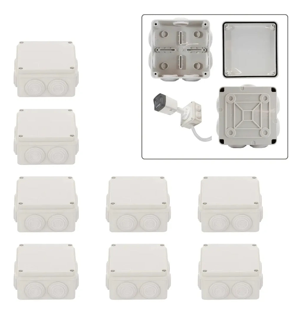 8 Cajas Gabinete Estanco Para Camaras Cctv 10x10x5 Cm