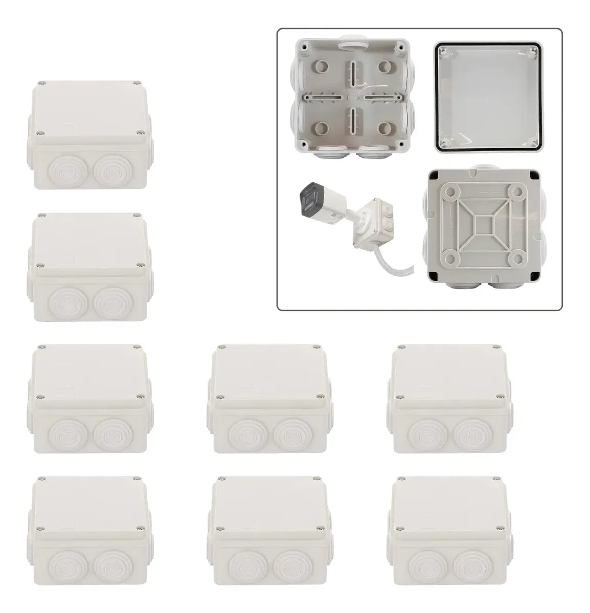 8 Cajas Gabinete Estanco Para Camaras Cctv 10x10x5 Cm