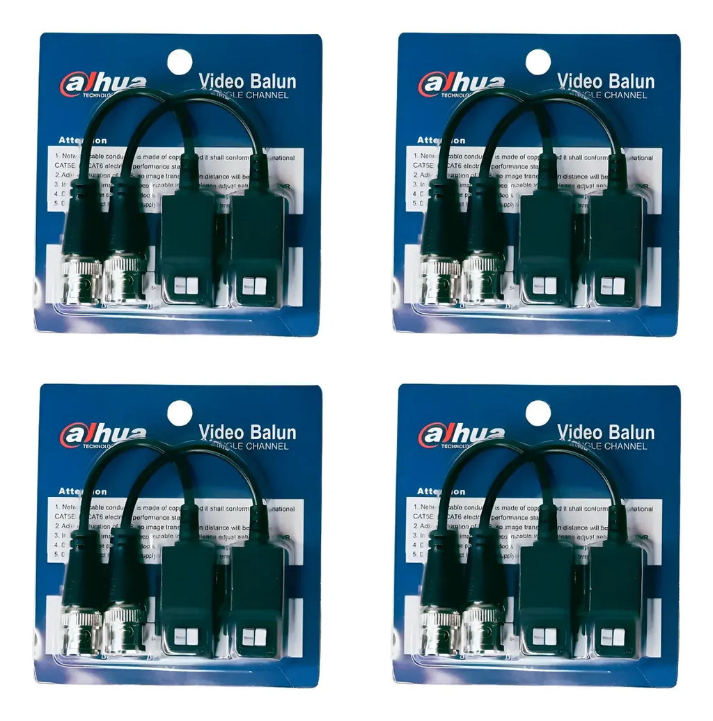 Kit4 Transceptores Video 4k Dahua Balun Dh-pfm800-n 8mp Cctv