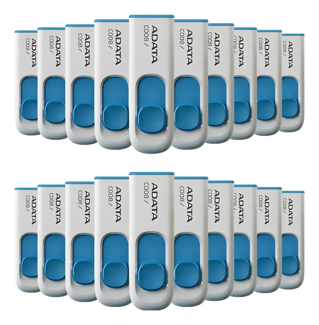 20 Memoria Usb Adata 32gb Ac008-32g-rwe Usba 2.0 Blanco Azul